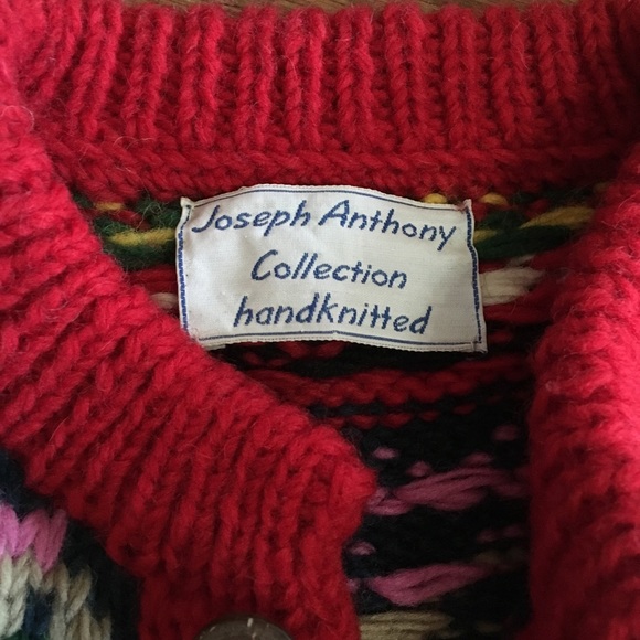 SOLD NWT Hand knitted wool chunky cardigan Nepal M - Picture 3 of 7